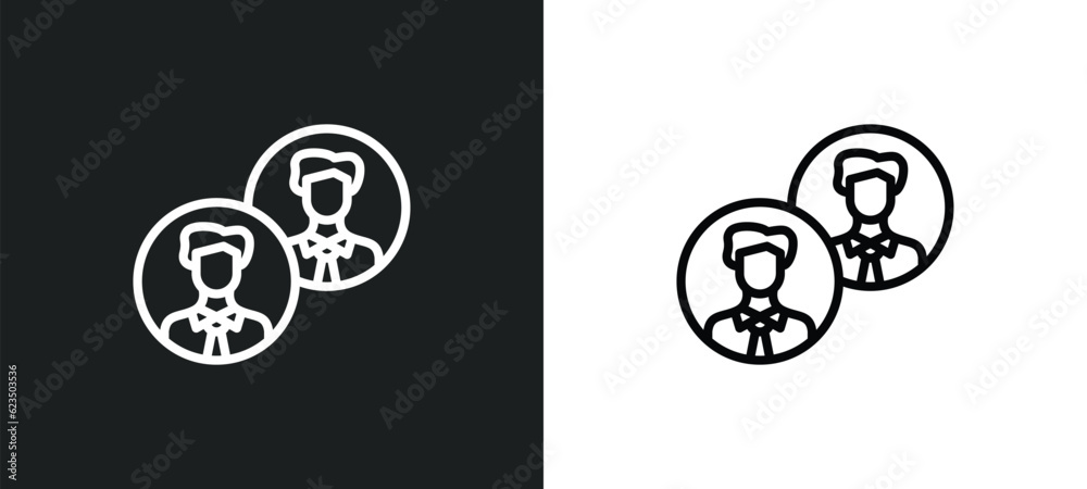 avatars icon isolated in white and black colors. avatars outline vector icon from social media marketing collection for web, mobile apps and ui.