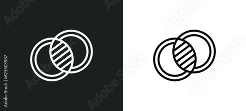 overlap icon isolated in white and black colors. overlap outline vector icon from social media marketing collection for web, mobile apps and ui.