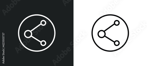 photo share icon isolated in white and black colors. photo share outline vector icon from social media marketing collection for web, mobile apps and ui.