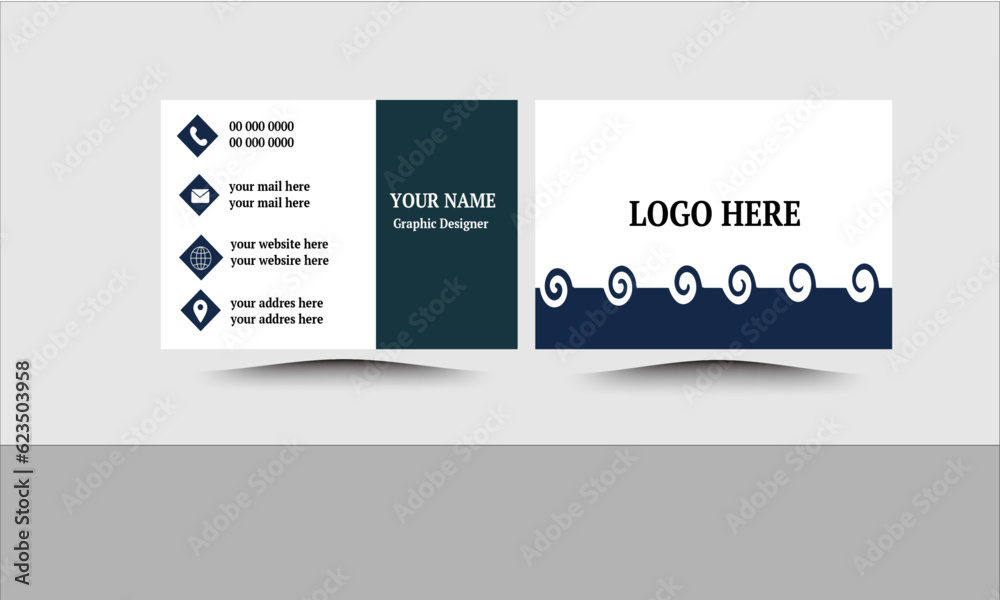 Business card design template, Clean professional business card template, visiting card, business card template. Business card design template, Clean professional business card template, visiting card, business card template.