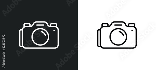 camera icon isolated in white and black colors. camera outline vector icon from signs collection for web, mobile apps and ui.