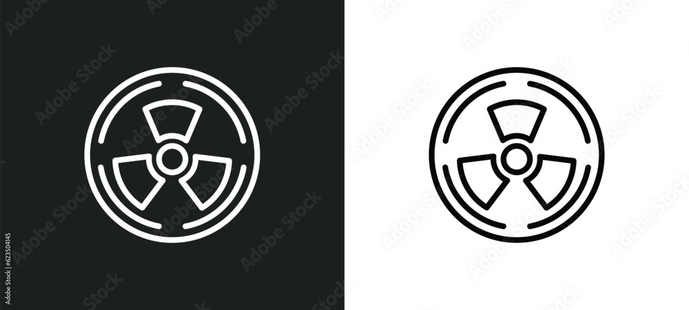 radioactive icon isolated in white and black colors. radioactive outline vector icon from signs collection for web, mobile apps and ui. radioactive icon isolated in white and black colors. radioactive outline vector icon from signs collection for web, mobile apps and ui.