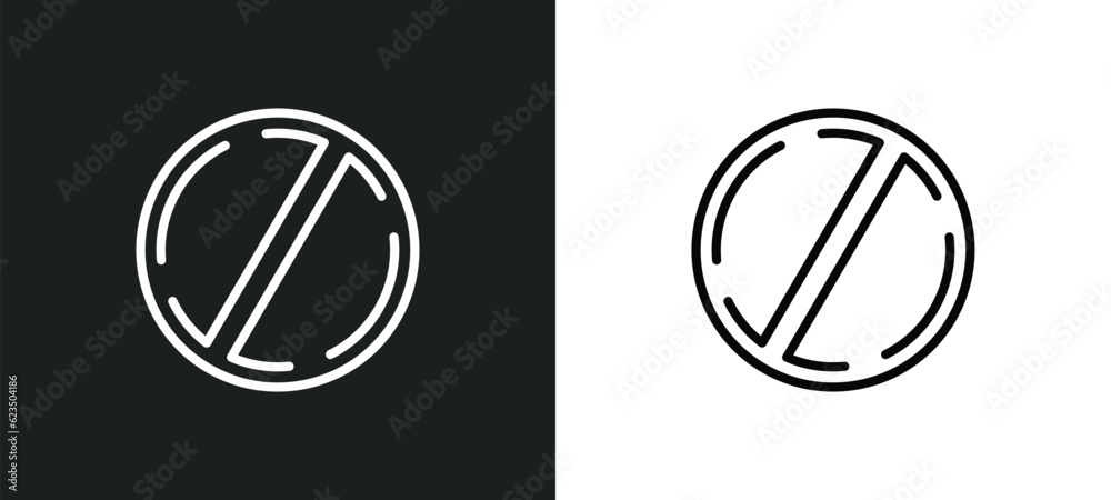 Obraz premium prohibition circle icon isolated in white and black colors. prohibition circle outline vector icon from signs collection for web, mobile apps and ui.