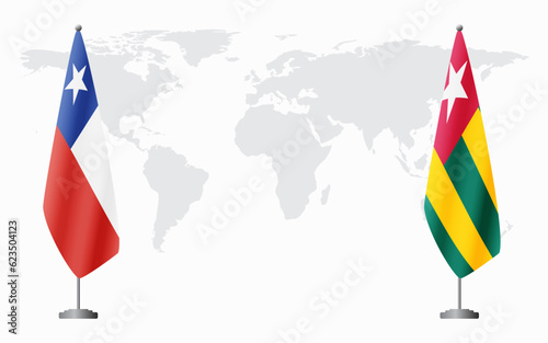 Chile and Togo flags for official meeting