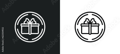 gift shop icon isolated in white and black colors. gift shop outline vector icon from signs collection for web, mobile apps and ui.