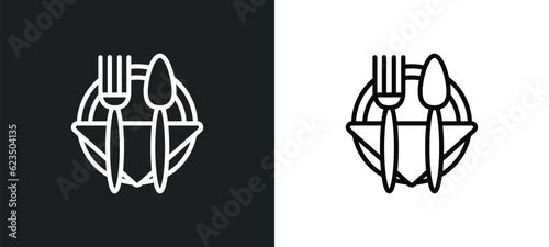 restaurant icon isolated in white and black colors. restaurant outline vector icon from signs collection for web, mobile apps and ui.