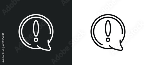 exclamation mark icon isolated in white and black colors. exclamation mark outline vector icon from signs collection for web, mobile apps and ui.