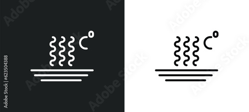 heat icon isolated in white and black colors. heat outline vector icon from signs collection for web, mobile apps and ui.