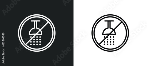 no shower icon isolated in white and black colors. no shower outline vector icon from signs collection for web, mobile apps and ui.