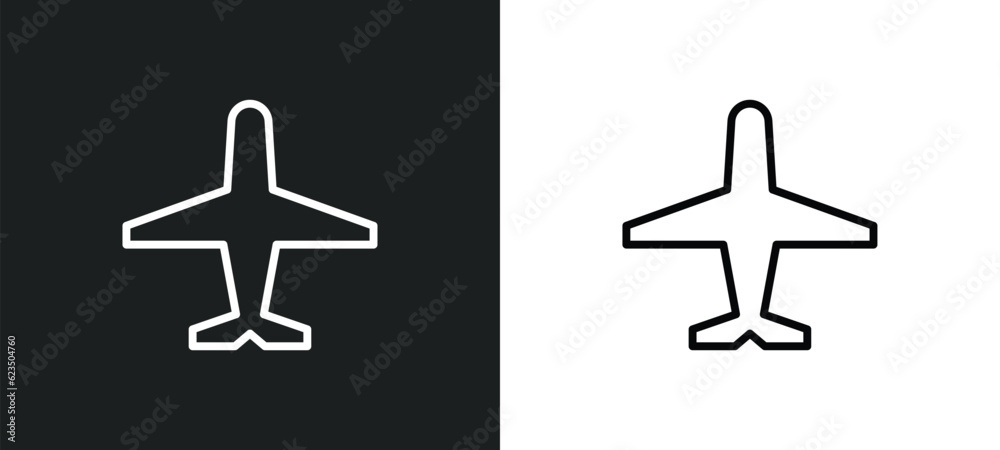 airport icon isolated in white and black colors. airport outline vector icon from signs collection for web, mobile apps and ui.