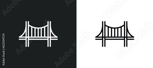 bridge icon isolated in white and black colors. bridge outline vector icon from signs collection for web, mobile apps and ui.