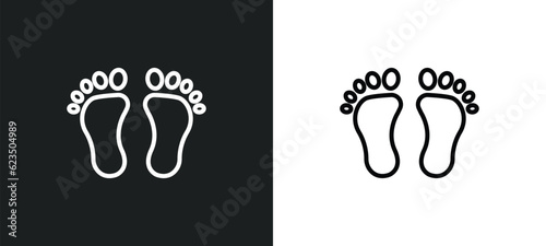 human foot prints icon isolated in white and black colors. human foot prints outline vector icon from shapes collection for web, mobile apps and ui.