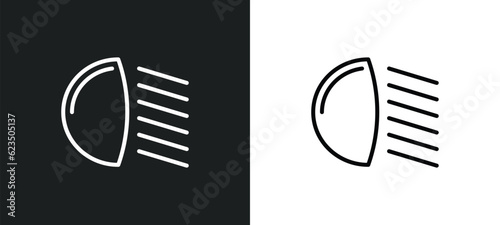 low beam icon isolated in white and black colors. low beam outline vector icon from shapes collection for web, mobile apps and ui.