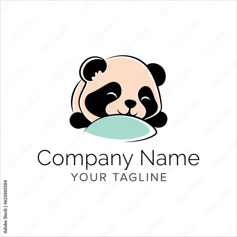 panda line art logo design. Simple modern minimalist animal logo illustration vector. panda line art logo design. Simple modern minimalist animal logo illustration vector.