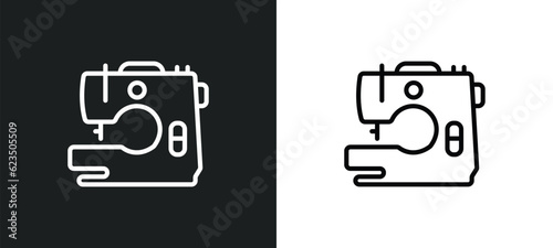 tailoring hine icon isolated in white and black colors. tailoring hine outline vector icon from sew collection for web, mobile apps and ui.