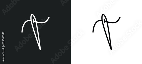 sewing needles icon isolated in white and black colors. sewing needles outline vector icon from sew collection for web, mobile apps and ui.