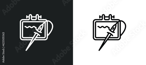 needlework icon isolated in white and black colors. needlework outline vector icon from sew collection for web, mobile apps and ui.