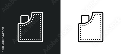 jeans pocket icon isolated in white and black colors. jeans pocket outline vector icon from sew collection for web, mobile apps and ui.