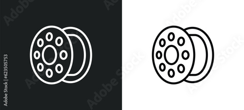 bobbin icon isolated in white and black colors. bobbin outline vector icon from sew collection for web, mobile apps and ui.