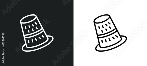 sewing thimble icon isolated in white and black colors. sewing thimble outline vector icon from sew collection for web, mobile apps and ui.