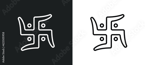 swastica icon isolated in white and black colors. swastica outline vector icon from religion collection for web, mobile apps and ui.