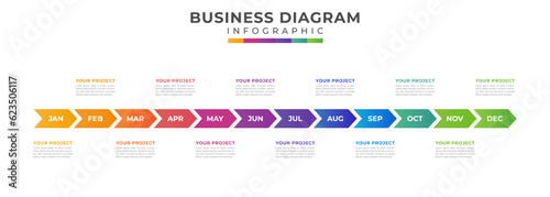 calendar modern Timeline diagram. presentation vector infographic template for business.