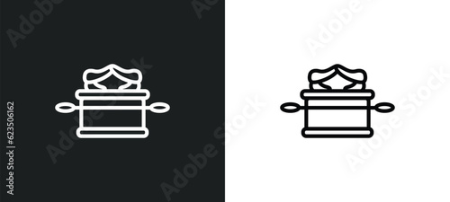 ark of the convenant icon isolated in white and black colors. ark of the convenant outline vector icon from religion collection for web, mobile apps and ui.