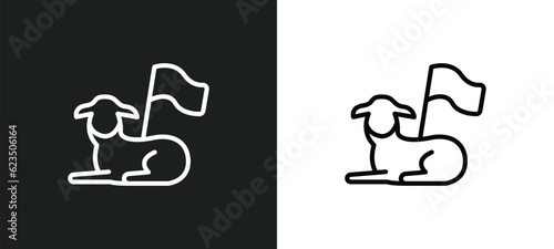 lamb of god icon isolated in white and black colors. lamb of god outline vector icon from religion collection for web, mobile apps and ui.
