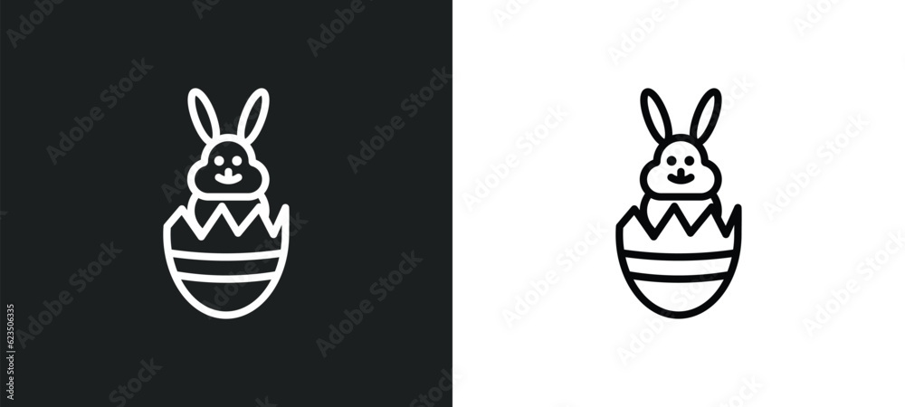 easter bunny icon isolated in white and black colors. easter bunny outline vector icon from religion collection for web, mobile apps and ui.