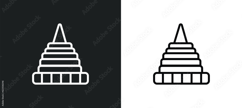 doi suthep icon isolated in white and black colors. doi suthep outline vector icon from religion collection for web, mobile apps and ui.