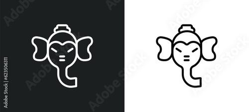 ganesha icon isolated in white and black colors. ganesha outline vector icon from religion collection for web, mobile apps and ui.