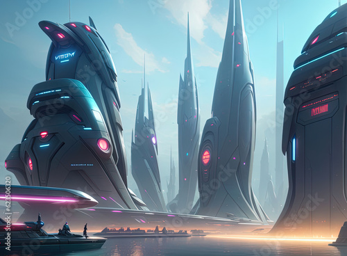 Futuristic city of the future. Ai generated