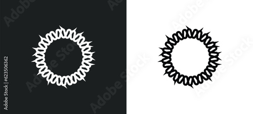 crown of thorns icon isolated in white and black colors. crown of thorns outline vector icon from religion collection for web, mobile apps and ui.