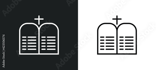 commandments icon isolated in white and black colors. commandments outline vector icon from religion collection for web, mobile apps and ui.