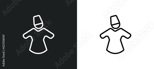 sufi mystic icon isolated in white and black colors. sufi mystic outline vector icon from religion collection for web, mobile apps and ui. photo