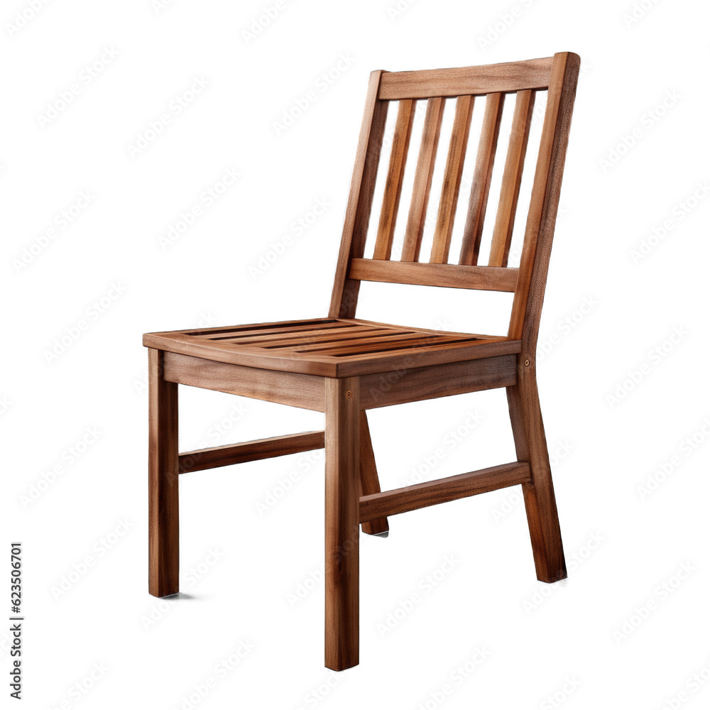 Garden wooden armchair isolated on transparent background. Generative AI Garden wooden armchair isolated on transparent background. Generative AI