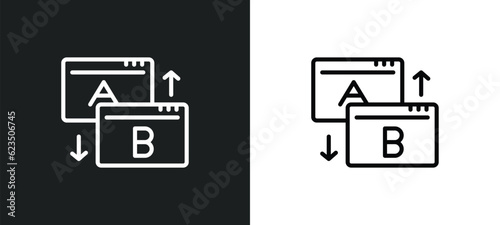 testing icon isolated in white and black colors. testing outline vector icon from seo collection for web, mobile apps and ui.