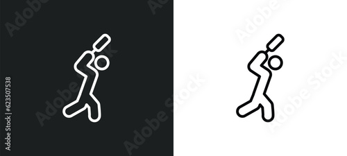 cricket player icon isolated in white and black colors. cricket player outline vector icon from professions collection for web, mobile apps and ui.