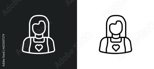 baby sitter icon isolated in white and black colors. baby sitter outline vector icon from professions collection for web, mobile apps and ui.