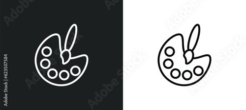 artist icon isolated in white and black colors. artist outline vector icon from professions collection. collection for web, mobile apps and ui.