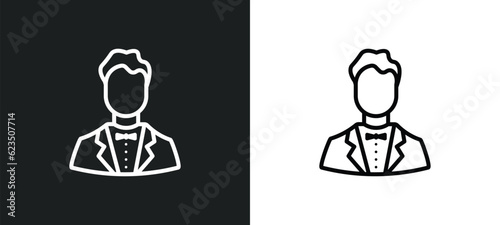 bestman icon isolated in white and black colors. bestman outline vector icon from people collection for web, mobile apps and ui.