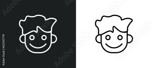 happy smile icon isolated in white and black colors. happy smile outline vector icon from people collection for web, mobile apps and ui.