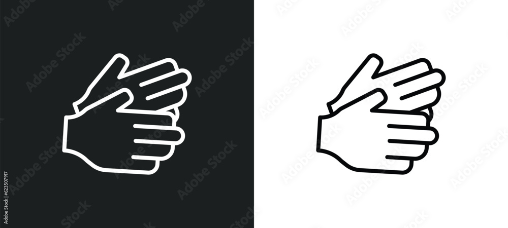 partners claping hands icon isolated in white and black colors. partners claping hands outline vector icon from people collection for web, mobile apps and ui. partners claping hands icon isolated in white and black colors. partners claping hands outline vector icon from people collection for web, mobile apps and ui.