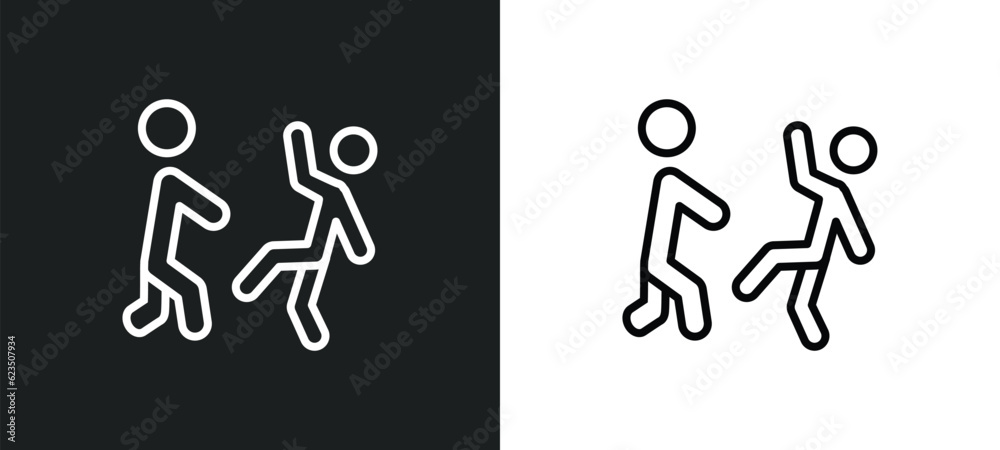 helping other to jump icon isolated in white and black colors. helping other to jump outline vector icon from people collection for web, mobile apps and ui.