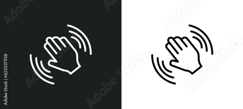 waving goodbye icon isolated in white and black colors. waving goodbye outline vector icon from people collection for web, mobile apps and ui.