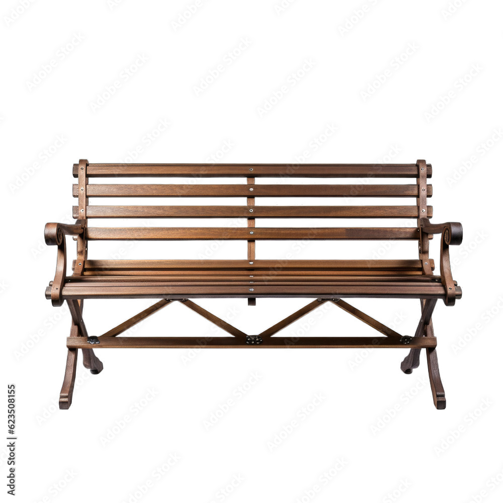 Bench isolated on transparent background. Generative AI Bench isolated on transparent background. Generative AI