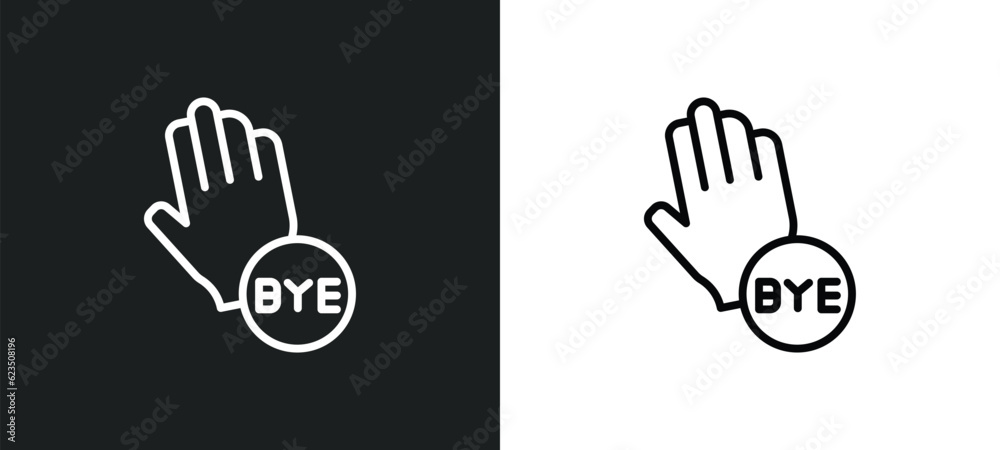 Obraz premium goodbye icon isolated in white and black colors. goodbye outline vector icon from people collection for web, mobile apps and ui.