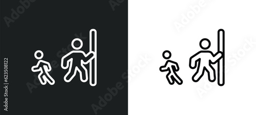 hide and seek icon isolated in white and black colors. hide and seek outline vector icon from people collection for web, mobile apps ui.
