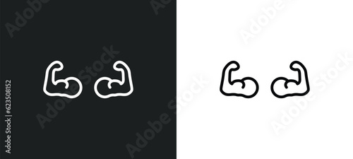 biceps of a man icon isolated in white and black colors. biceps of a man outline vector icon from people collection for web, mobile apps and ui.