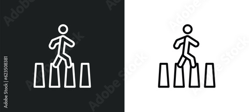 crossing road icon isolated in white and black colors. crossing road outline vector icon from people collection for web  mobile apps and ui.